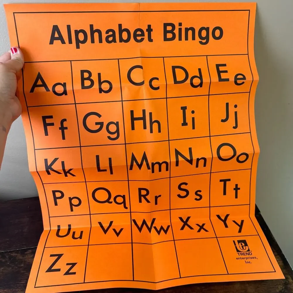 Vintage 70s‎ Alphabet Bingo Small Group 36 Players Classroom Preschool English